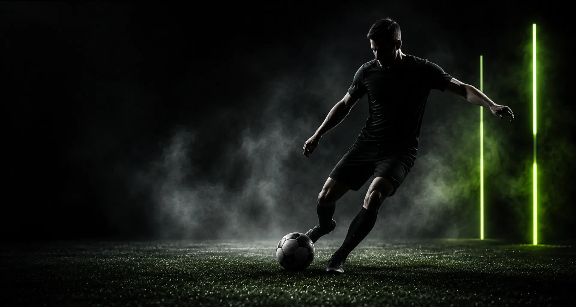 Fussballspieler beim Torschuss
